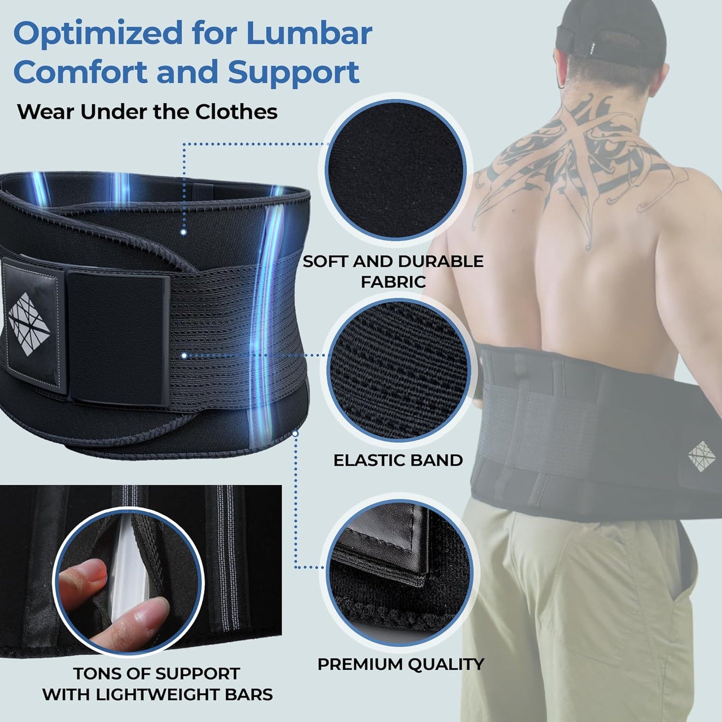 Lower Back Brace for Lumbar Support in PLUS SIZE